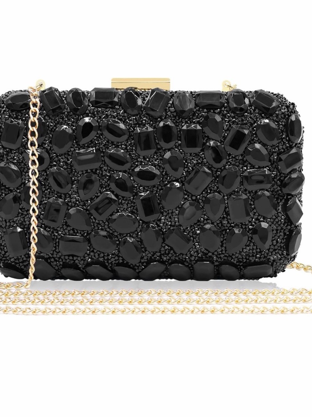 Black Jeweled Evening Clutch